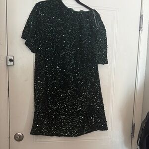 ARULA Sparkling Green Sequin Mini Dress
